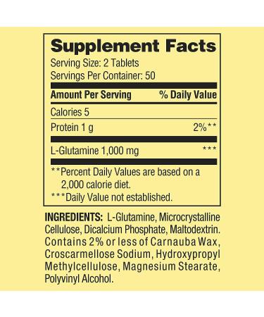 Spring Valley L-Glutamina 500 mg 100 Tabletas