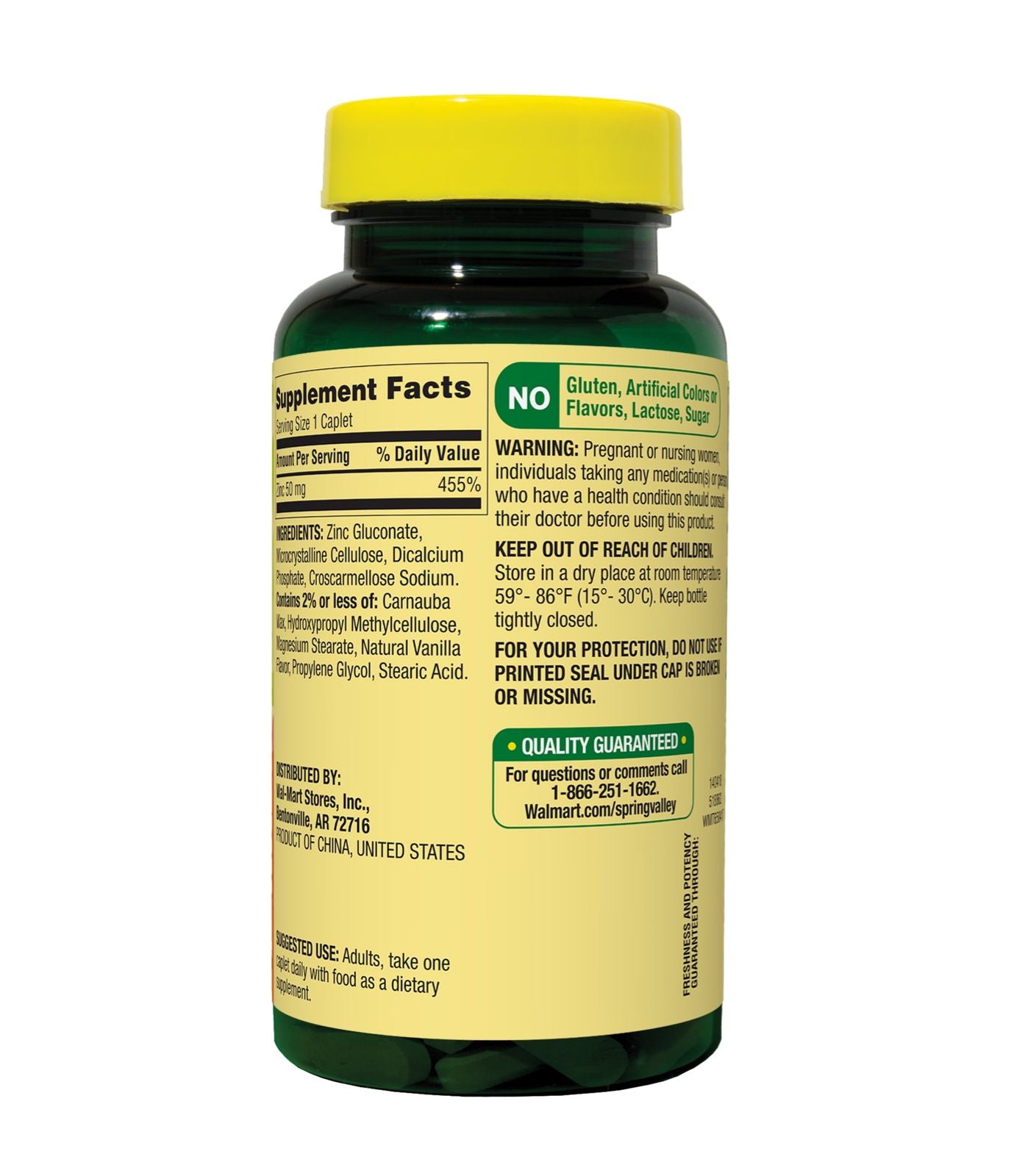 Spring Valley Zinc 50 mg 200 Tabletas