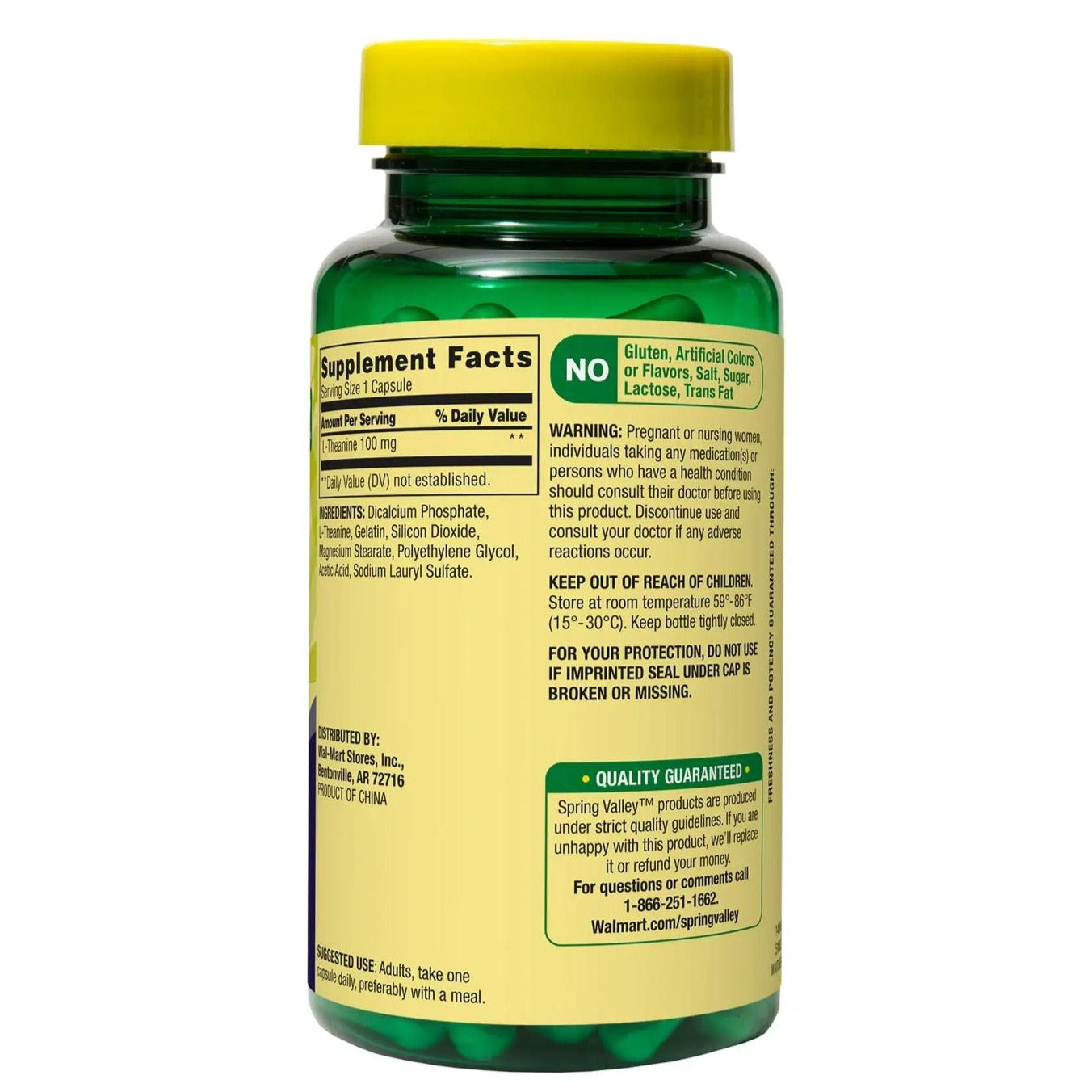 Spring Valley L-Teanina 100 mg 100 Cápsulas