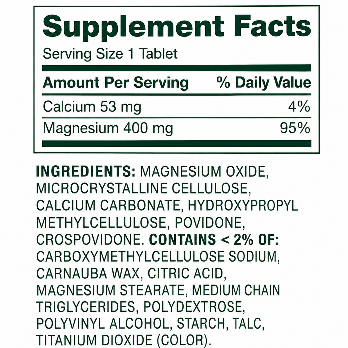 Spring Valley Óxido de Magnesio 400 mg 250 Tabletas
