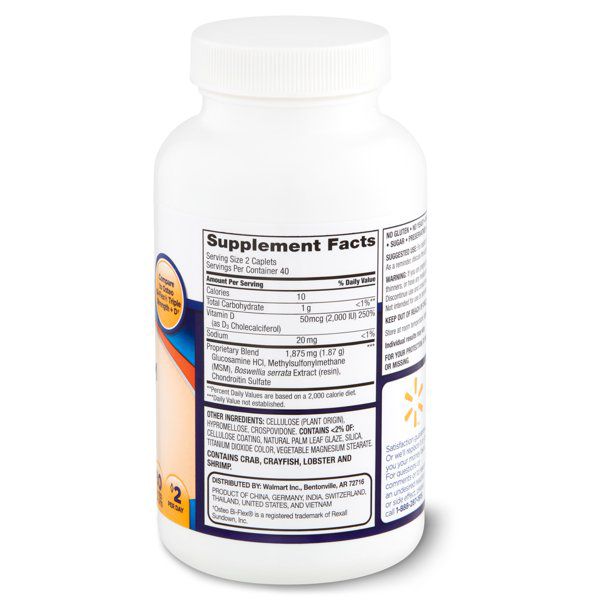 Equate Glucosamina Con Condroitina MSM y Vitamina D 800 Tabletas